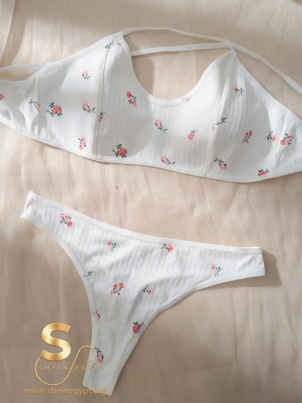 SHEIN Floral Print Bra & Panty Lingerie Set