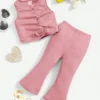 16939720296dfed4d401c969ba1815702ca81003ef SHEIN Baby Girl Tank Top & Flare Leg Pants