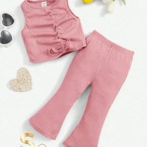 SHEIN Baby Girl Tank Top & Flare Leg Pants