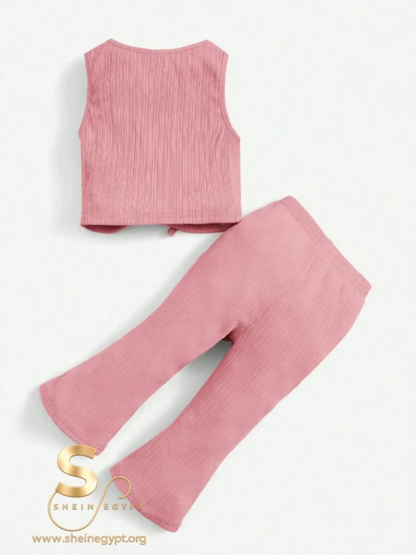 169397203148618b978e530e05ee4e6760b647ca21 SHEIN Baby Girl Tank Top & Flare Leg Pants