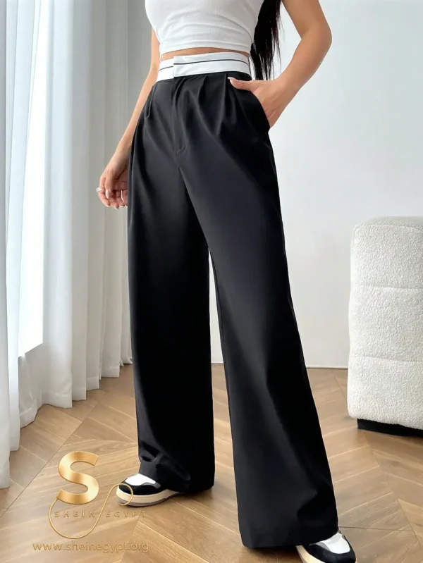 SHEIN EZwear High Waist Wide Leg Suit Pants