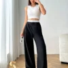 SHEIN EZwear High Waist Wide Leg Suit Pants