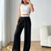 SHEIN EZwear High Waist Wide Leg Suit Pants