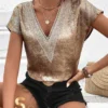 Glossy Batwing Sleeve Shirt