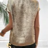 Glossy Batwing Sleeve Shirt