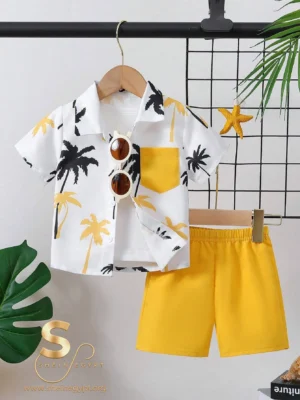 2pcs Casual Beach Style Outfit
