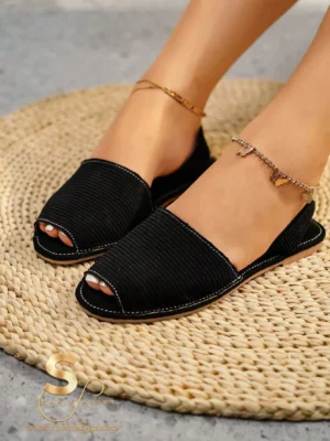 171137690156bf11320178f97a9e81224f05ed1669 Women's Fashionable Black Peep Toe Slingback Sandals