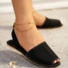 Women's Fashionable Black Peep Toe Slingback Sandals