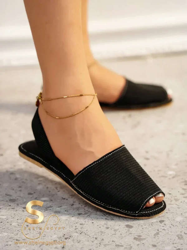 Women's Fashionable Black Peep Toe Slingback Sandals