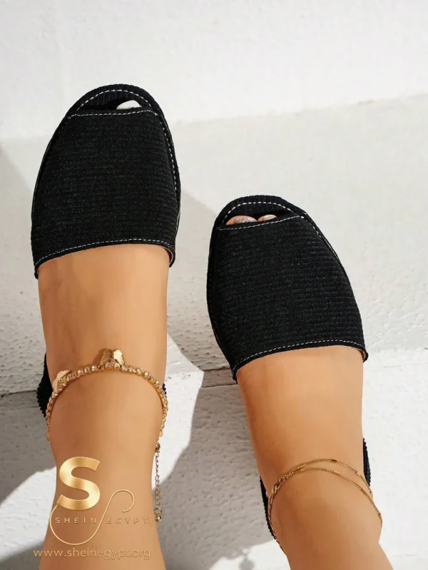 Women's Fashionable Black Peep Toe Slingback Sandals