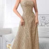 172235375685e33396357ae7d4418b6731eef04e67 Modelyn Women Elegant Strapless Zipper Back Striped Long Dress, Casual Daily Wear