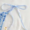 2pcs Women Cool Light Blue Lingerie Set