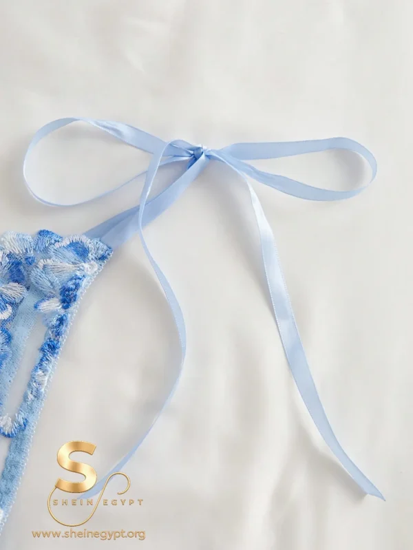 2pcs Women Cool Light Blue Lingerie Set