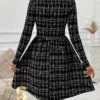 172915997546443fccae1e17584f009888a71db00c SHEIN Round Neck Long Sleeve Short Dress