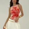 17443515840497461fa9a899478222970e12e759d7 Tropical Lily Tie Dye Pattern Women's Tank Top