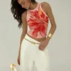 1744351589535e1f05becb1ca51d55f6fb4bddff23 Tropical Lily Tie Dye Pattern Women's Tank Top