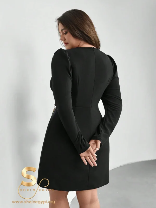 SHEIN Privé Plus Chain Detail Ruched Wrap Dress