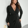 SHEIN Privé Plus Chain Detail Ruched Wrap Dress