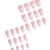 24pcs Summer Fresh Nude Almond-Shaped False Nails Set
