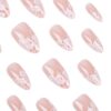 24pcs Summer Fresh Nude Almond-Shaped False Nails Set