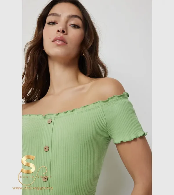 4a-ap32793-04-4 Ardene Ribbed Off Shoulder Bodycon Dress
