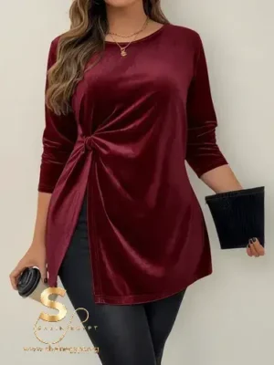 D_NQ_NP_957776-MLM86879537359_062025-O-blusa-tallas-extra-terciopelo-elegante-envio-incluido (1) Shein Elegant Blouses Curvy Blouses Sizes