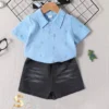 Baby Boy Cotton Linen Shorts Set