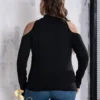 Plus Solid Half Zip Placket T-shirt