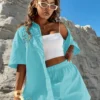 SHEIN Drop Shoulder Shirt & Shorts