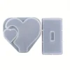 17039226132fdc9811b24091925ee59b62182e5575 1set Large Heart Display Resin Silicone Casting Mold