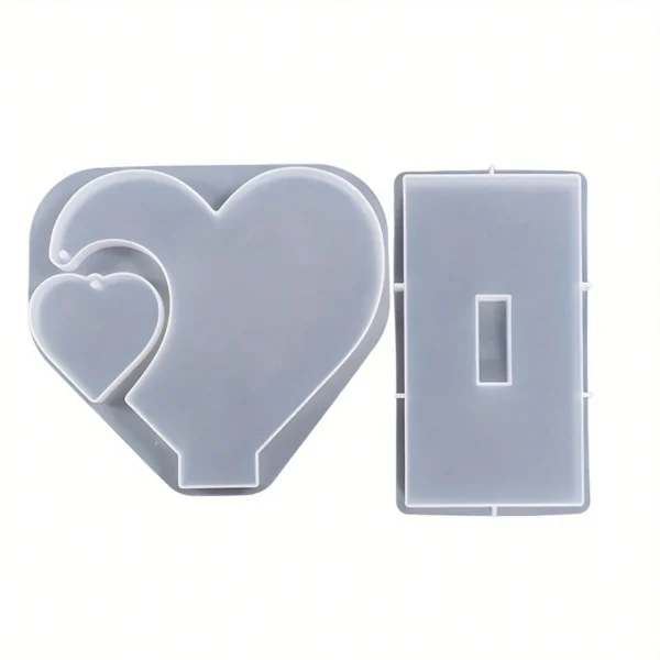 17039226132fdc9811b24091925ee59b62182e5575 1set Large Heart Display Resin Silicone Casting Mold