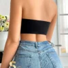 SHEIN Women's Front Closure Padded Bra, Black Strapless Bra