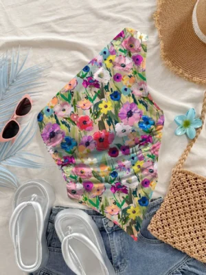 17484101446e4f45b4865a33d90e26a9b42402ed3e Soleia Casual Floral Pattern Women Top