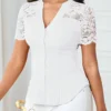 1749606001eed55d24f2d2d022ec0489832fa65931 Lyxana Blouse White Lace Top