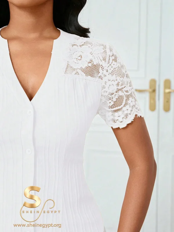 17496060051d5f658453f303adfb7edced343bbc2f Lyxana Blouse White Lace Top