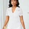 1749606006ffbb9b612d2ae225f6cceee0c657b26d Lyxana Blouse White Lace Top