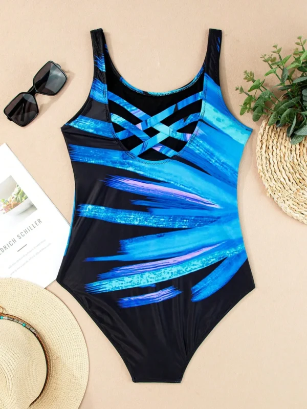 1749720212bc428629419a4f89b2cae9aec45b10cb Women's Sexy Criss-Cross Backless One-Piece Swimsuit