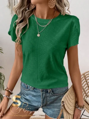 1777019785e70c5cf7febacecb6a6697b93ad3e619 EMERY ROSE Round Neck Short-Sleeved T-Shirt