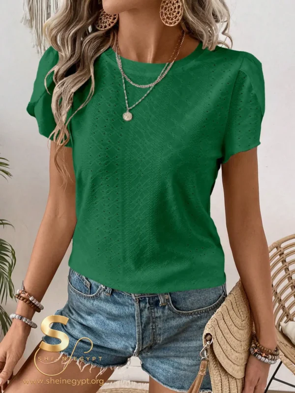 1777019785e70c5cf7febacecb6a6697b93ad3e619 EMERY ROSE Round Neck Short-Sleeved T-Shirt