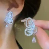 Butterfly & Teardrop Shape Dangle Earrings