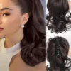3d9antt34mzr1ajptm2laut17 Elegant Claw Clip Ponytail - Short Curly Wavy Look