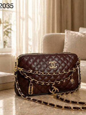Chanel Style Quilted Chain Shoulder Bag