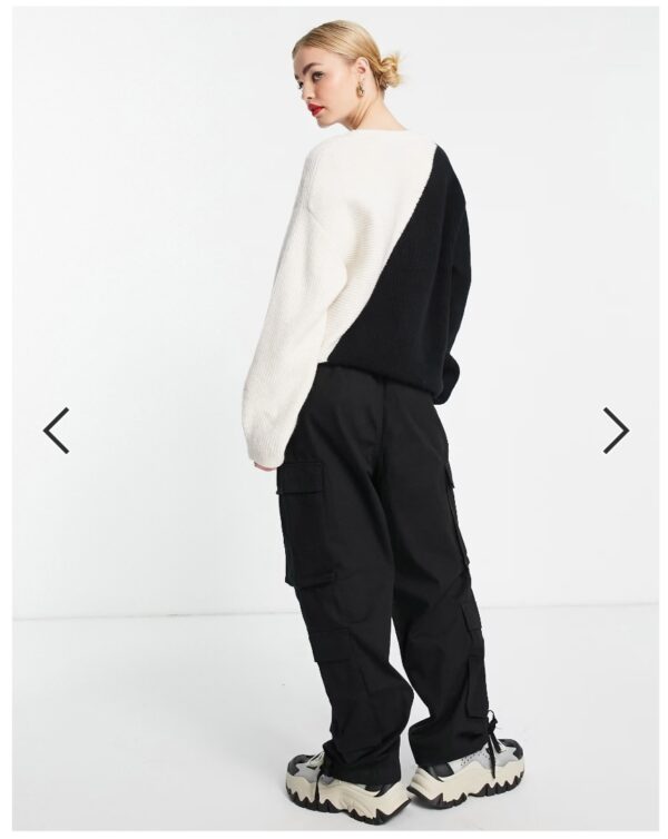 IMG_20260723_214321 Black Diagonal Colour Block Knitted Jumper