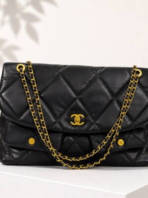 Chanel Style Quilted Chain Shoulder Bag