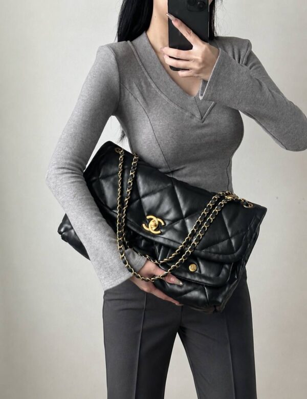 Chanel Style Quilted Chain Shoulder Bag