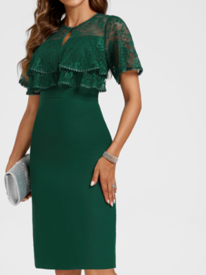 Screenshot 2026-07-12 230059 Dark Green Chiffon Midi Dress