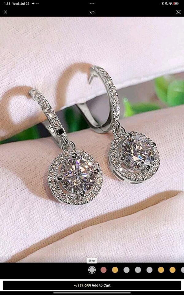 1 Pair Fashion Cubic Zirconia Teardrop Earrings