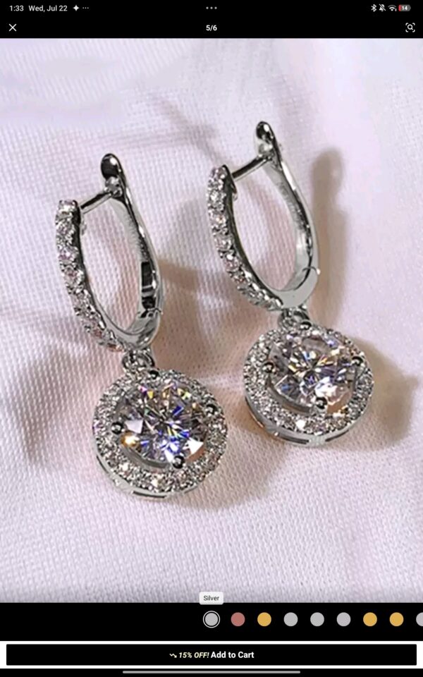 1 Pair Fashion Cubic Zirconia Teardrop Earrings