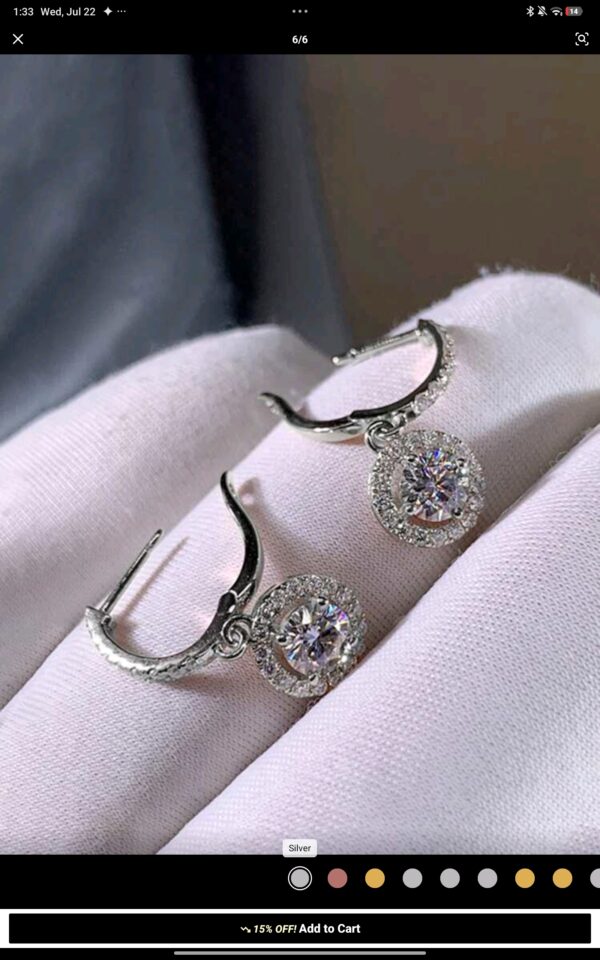 1 Pair Fashion Cubic Zirconia Teardrop Earrings