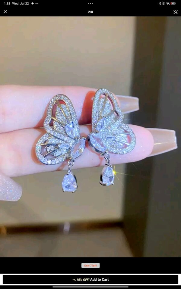 Butterfly & Teardrop Shape Dangle Earrings